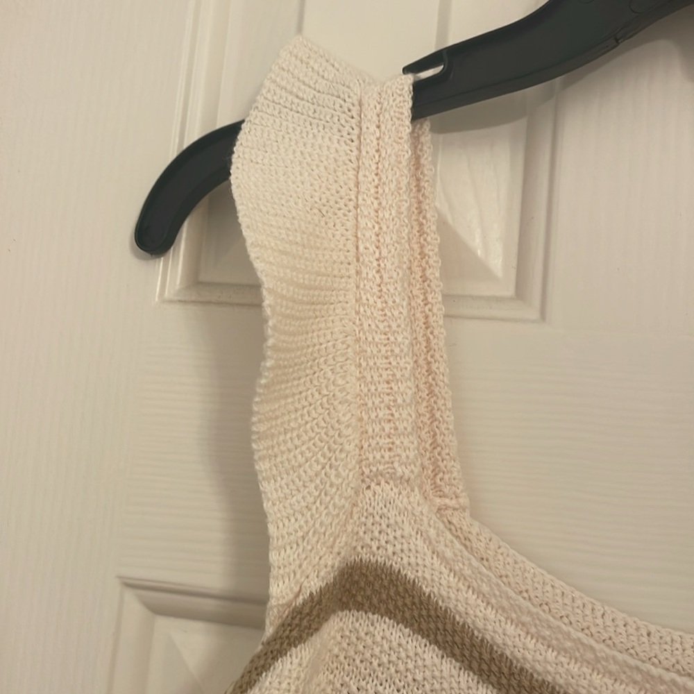 LOFT Striped Ruffle Strap Sweater Tank - Picture 4 of 7